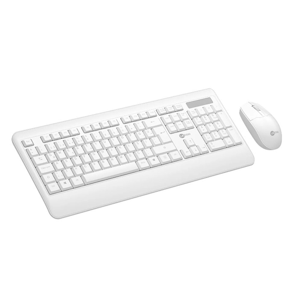 Lecoo KW202 Q Türkçe Kablosuz Beyaz Klavye + Mouse Seti
