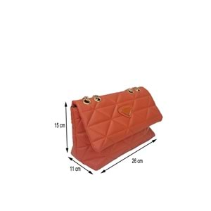 Liva 2320 Kapitoneli Kadın Omuz Çantası Çapraz Çanta - TURUNCU